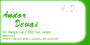 andor devai business card